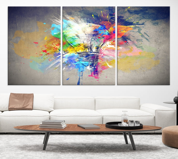 Lamp Abstract Colorful Painting on Giclee Canvas Wall Art Print