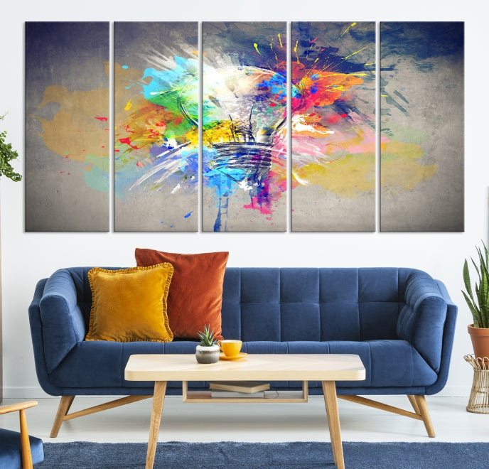 Lamp Abstract Colorful Painting on Giclee Canvas Wall Art Print