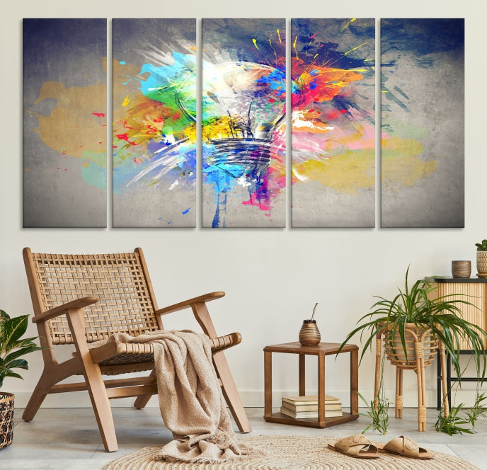 Lamp Abstract Colorful Painting on Giclee Canvas Wall Art Print