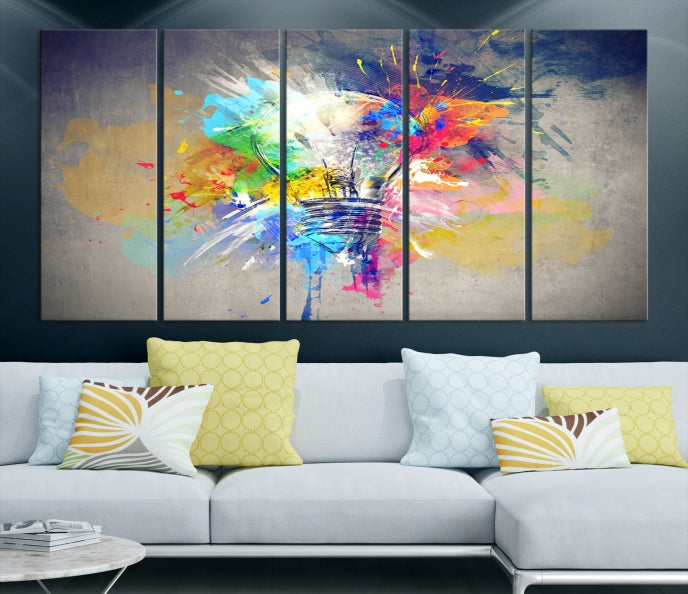 Lamp Abstract Colorful Painting on Giclee Canvas Wall Art Print