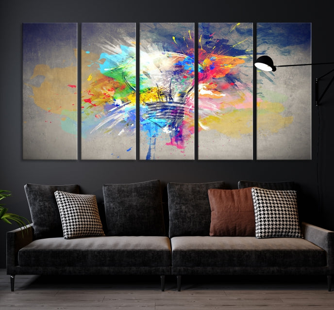 Lamp Abstract Colorful Painting on Giclee Canvas Wall Art Print