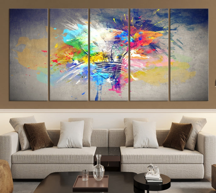 Lamp Abstract Colorful Painting on Giclee Canvas Wall Art Print