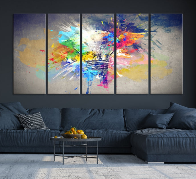 Lamp Abstract Colorful Painting on Giclee Canvas Wall Art Print