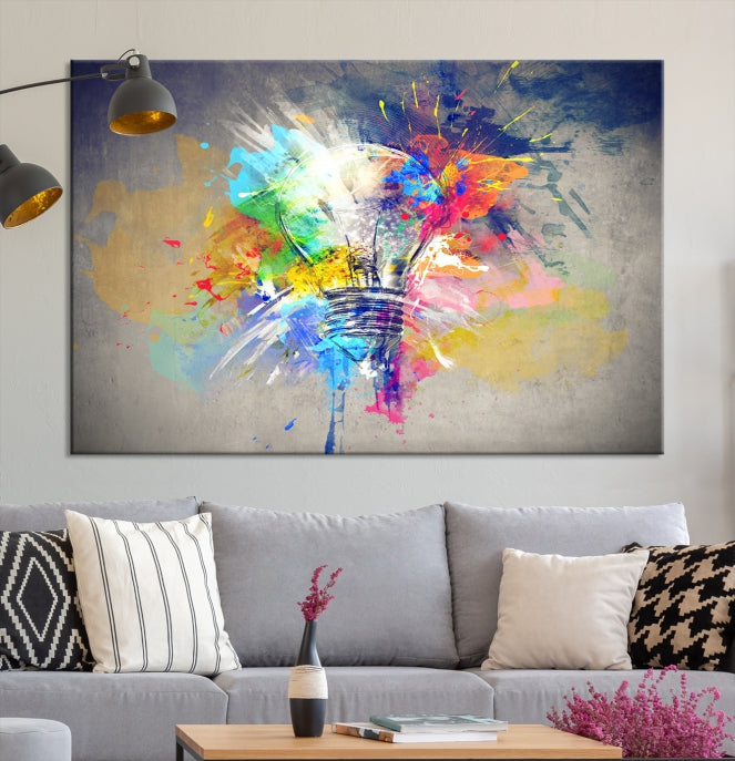 Lamp Abstract Colorful Painting on Giclee Canvas Wall Art Print