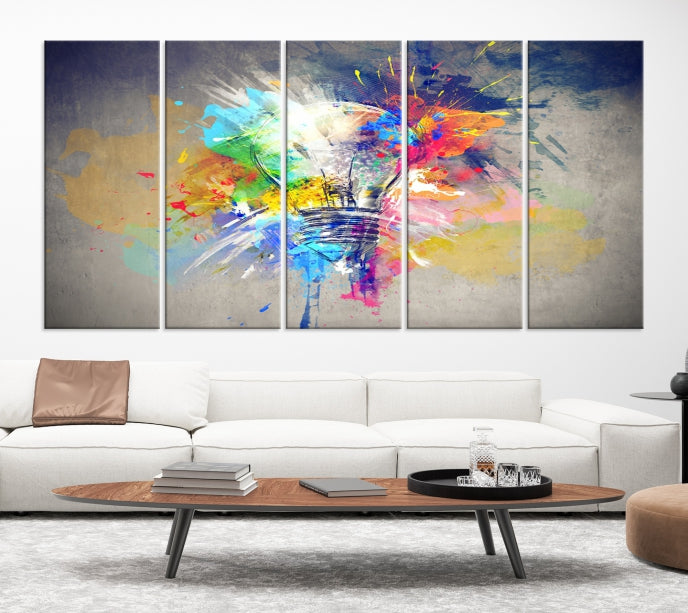 Lamp Abstract Colorful Painting on Giclee Canvas Wall Art Print