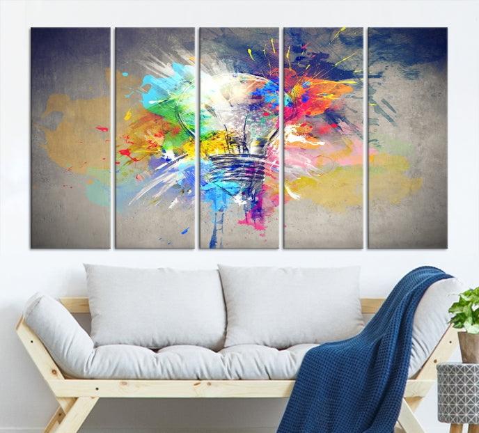 Lamp Abstract Colorful Painting on Giclee Canvas Wall Art Print