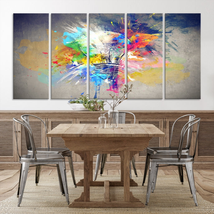 Lamp Abstract Colorful Painting on Giclee Canvas Wall Art Print