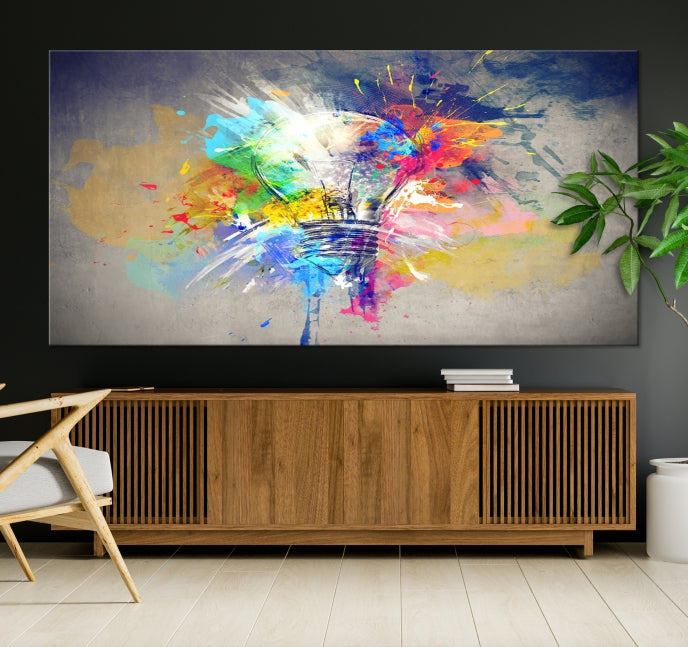 Lamp Abstract Colorful Painting on Giclee Canvas Wall Art Print