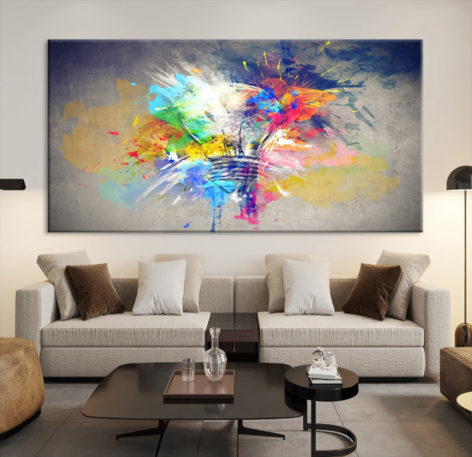 Lamp Abstract Colorful Painting on Giclee Canvas Wall Art Print