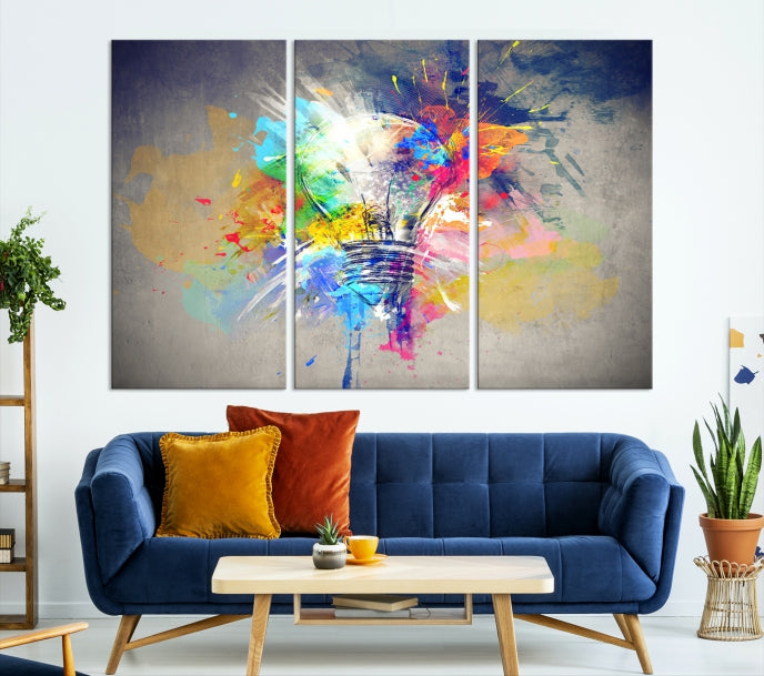 Lamp Abstract Colorful Painting on Giclee Canvas Wall Art Print