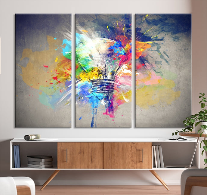 Lamp Abstract Colorful Painting on Giclee Canvas Wall Art Print