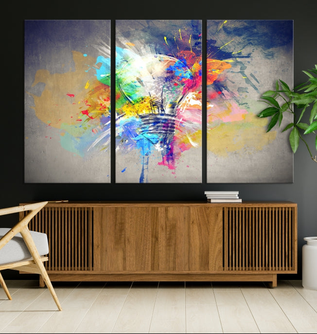 Lamp Abstract Colorful Painting on Giclee Canvas Wall Art Print