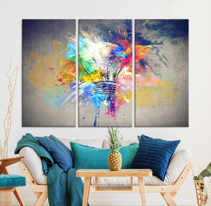 Lamp Abstract Colorful Painting on Giclee Canvas Wall Art Print