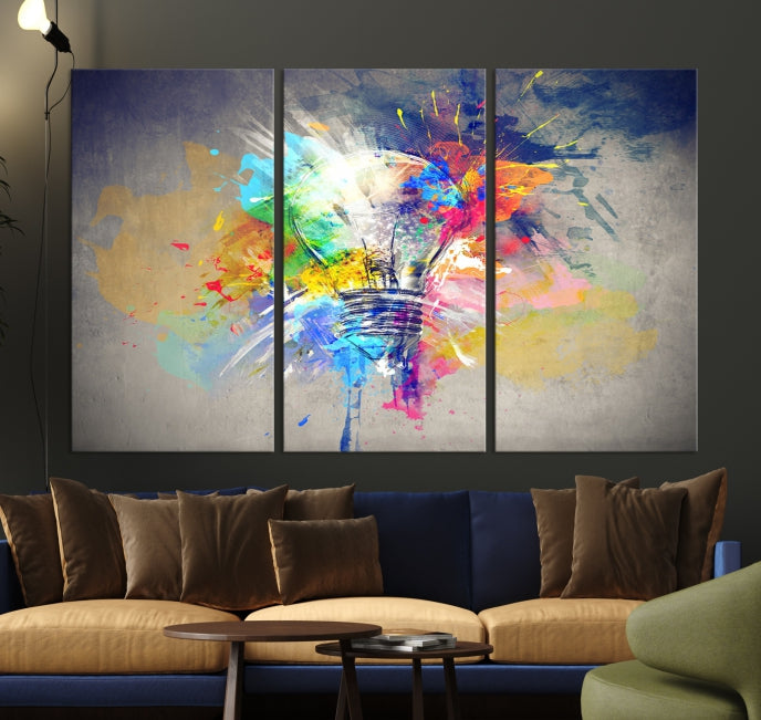 Lamp Abstract Colorful Painting on Giclee Canvas Wall Art Print