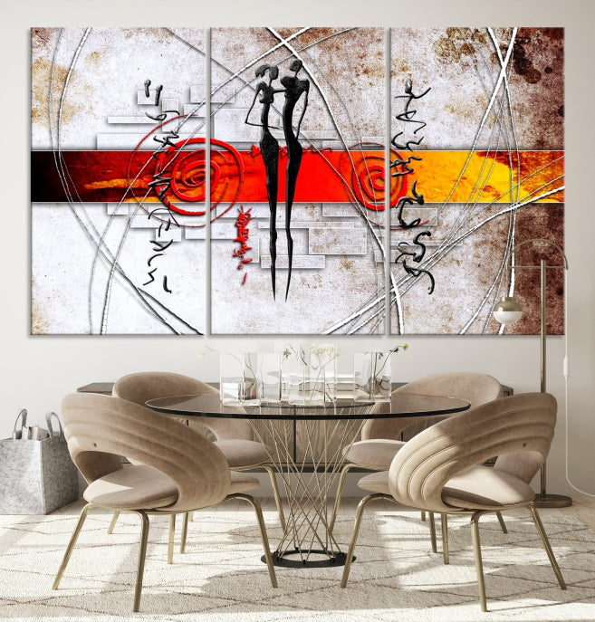 Large Abstract African Painting on Giclee Canvas Wall Art Print