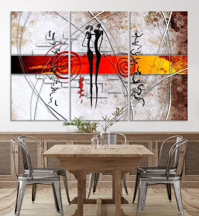 Large Abstract African Painting on Giclee Canvas Wall Art Print