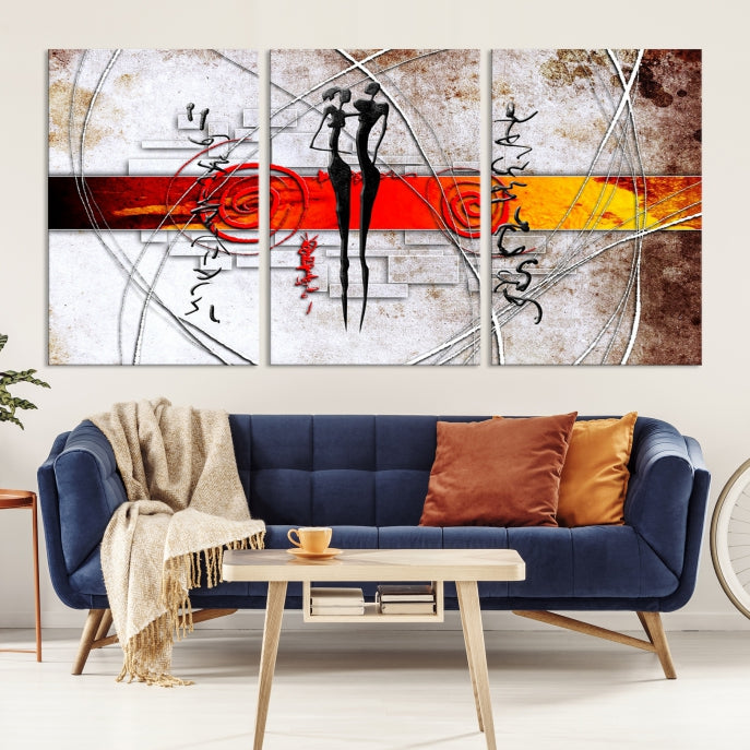 Large Abstract African Painting on Giclee Canvas Wall Art Print