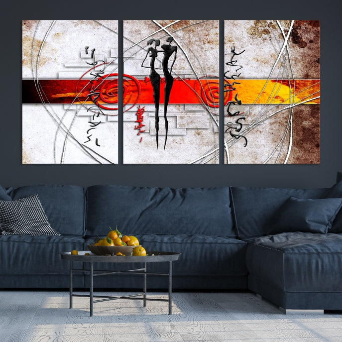 Large Abstract African Painting on Giclee Canvas Wall Art Print