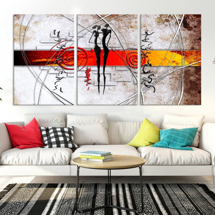 Large Abstract African Painting on Giclee Canvas Wall Art Print