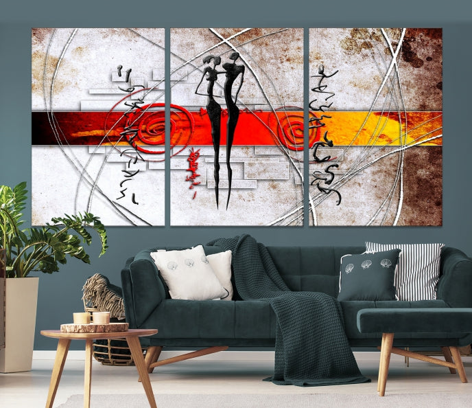 Large Abstract African Painting on Giclee Canvas Wall Art Print