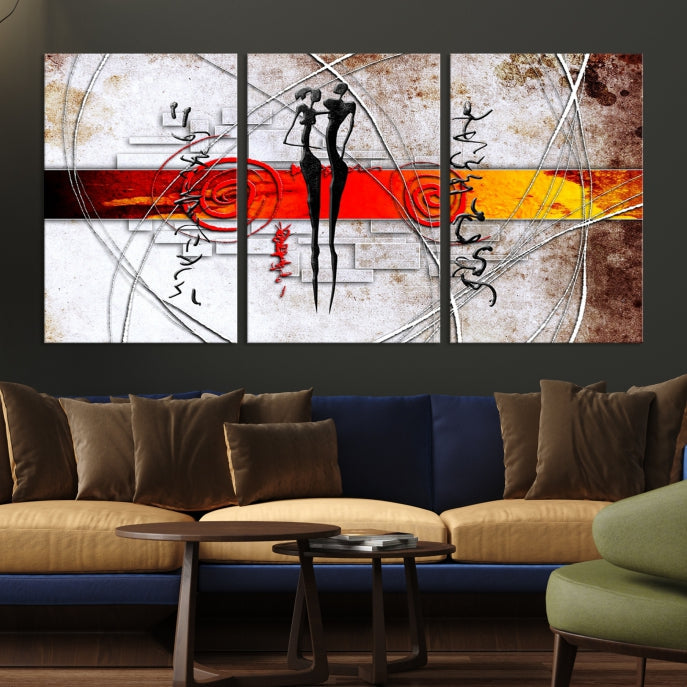 Large Abstract African Painting on Giclee Canvas Wall Art Print