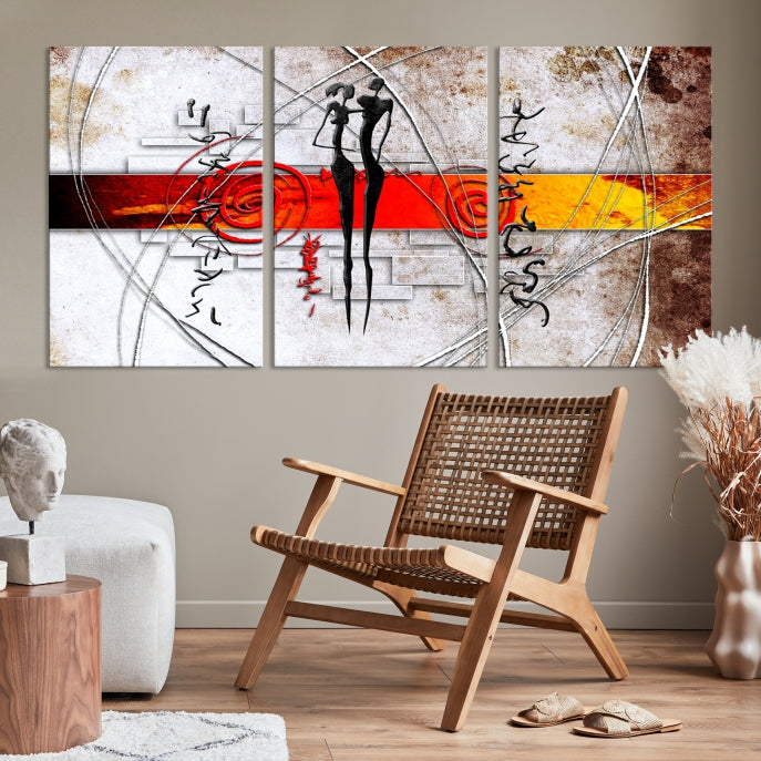 Large Abstract African Painting on Giclee Canvas Wall Art Print