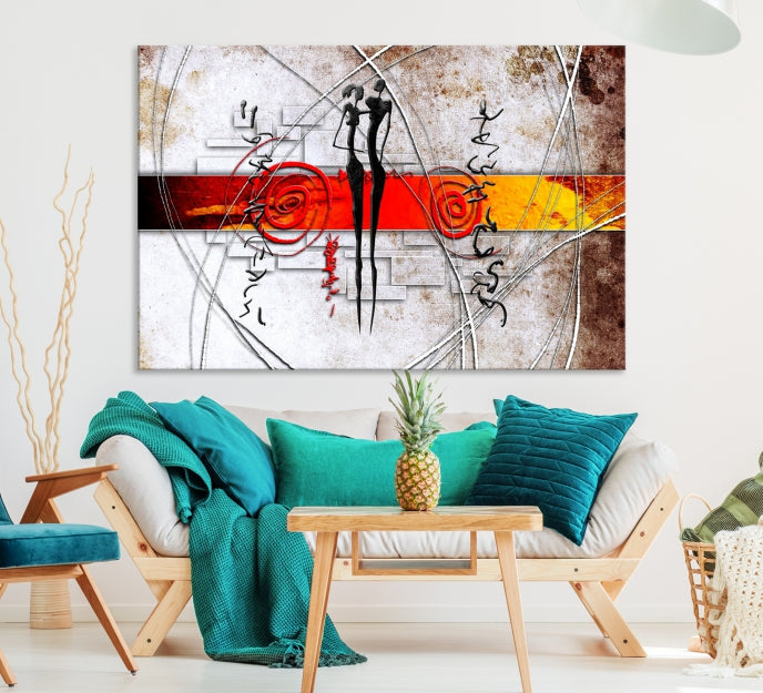 Large Abstract African Painting on Giclee Canvas Wall Art Print