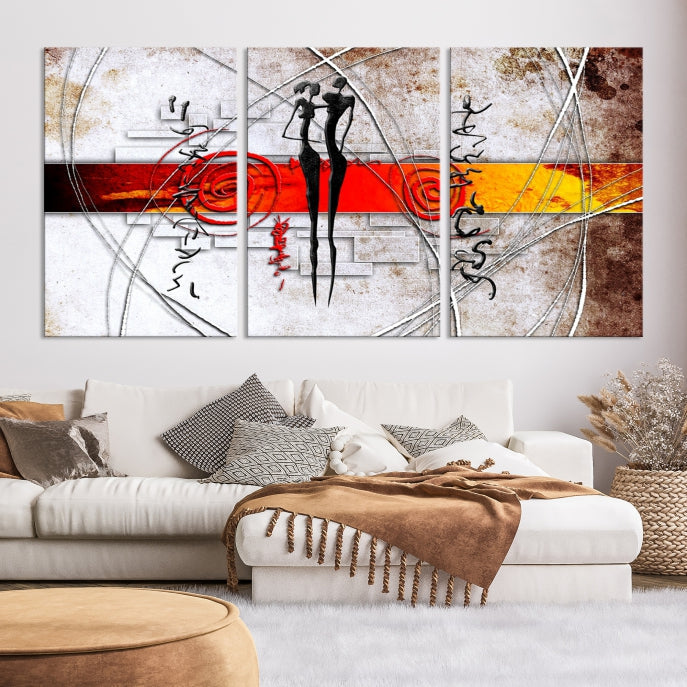 Large Abstract African Painting on Giclee Canvas Wall Art Print