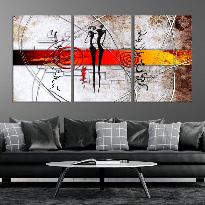 Large Abstract African Painting on Giclee Canvas Wall Art Print