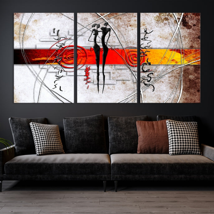 Large Abstract African Painting on Giclee Canvas Wall Art Print