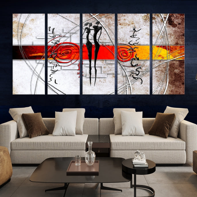 Large Abstract African Painting on Giclee Canvas Wall Art Print