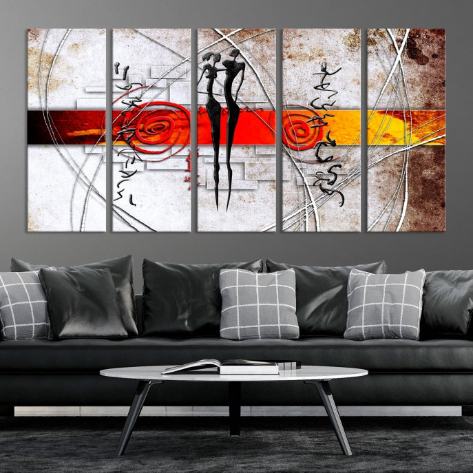 Large Abstract African Painting on Giclee Canvas Wall Art Print