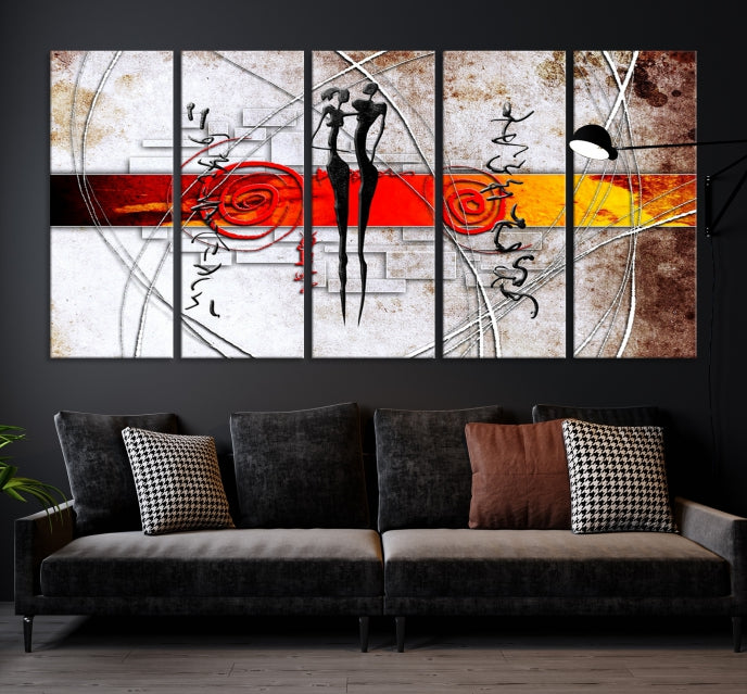 Large Abstract African Painting on Giclee Canvas Wall Art Print