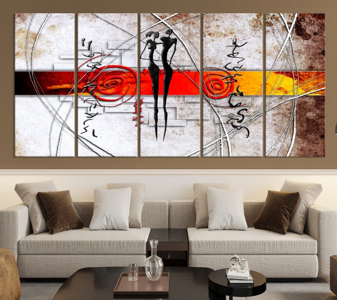 Large Abstract African Painting on Giclee Canvas Wall Art Print