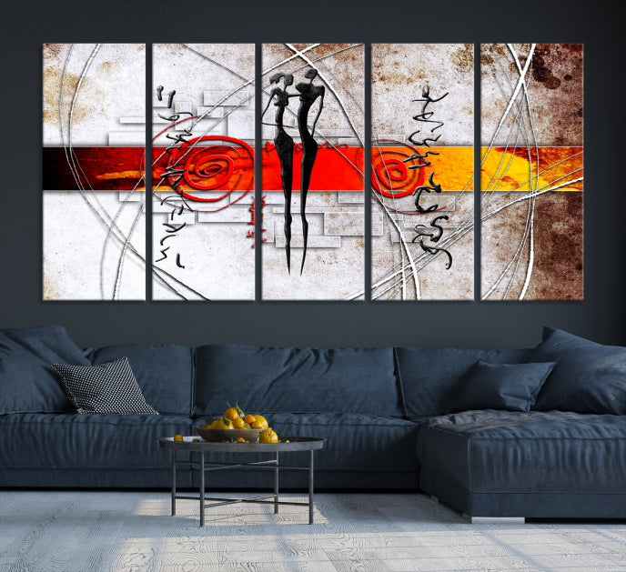 Large Abstract African Painting on Giclee Canvas Wall Art Print