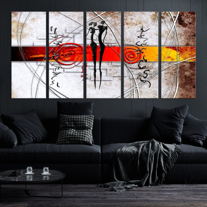 Large Abstract African Painting on Giclee Canvas Wall Art Print