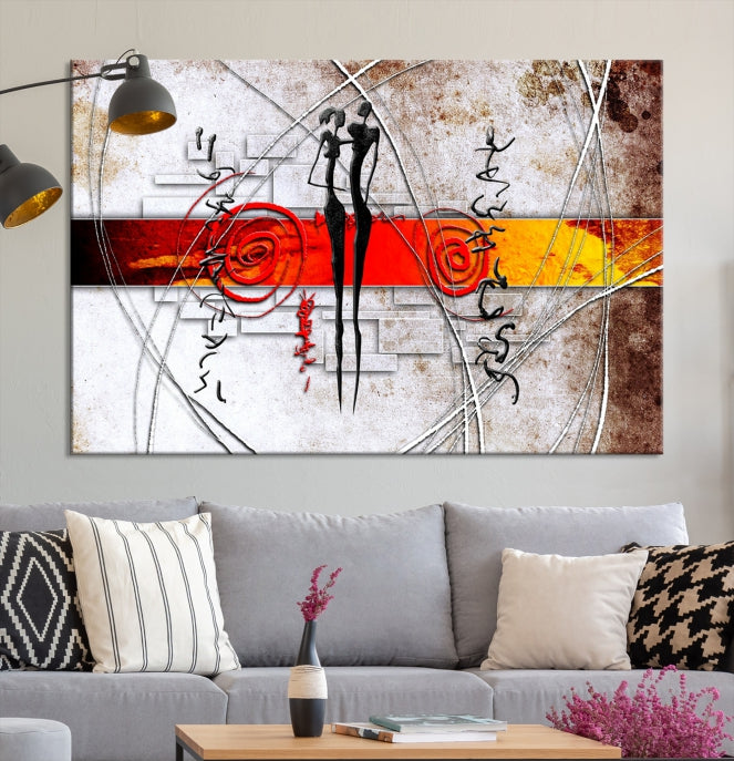 Large Abstract African Painting on Giclee Canvas Wall Art Print