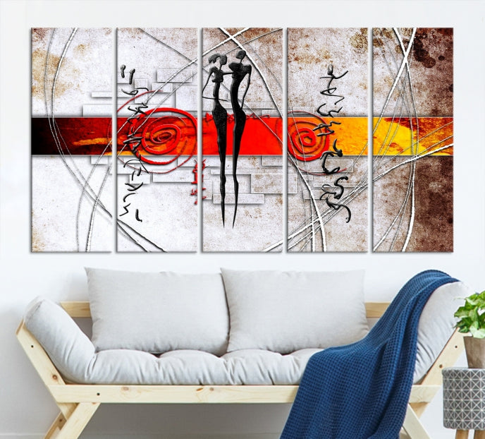 Large Abstract African Painting on Giclee Canvas Wall Art Print