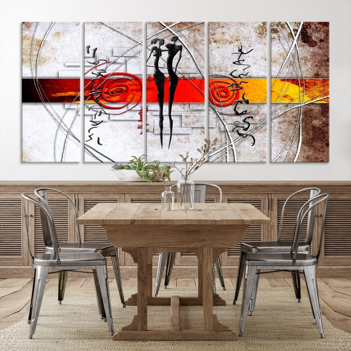 Large Abstract African Painting on Giclee Canvas Wall Art Print