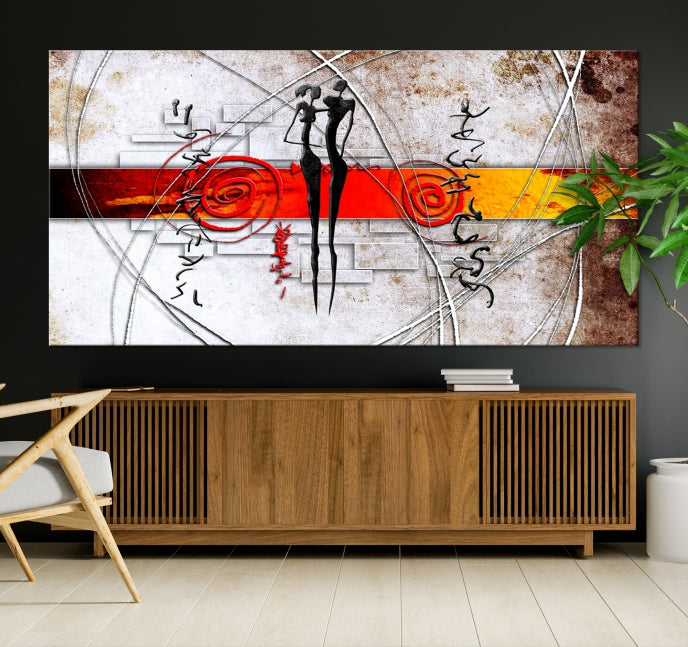 Large Abstract African Painting on Giclee Canvas Wall Art Print