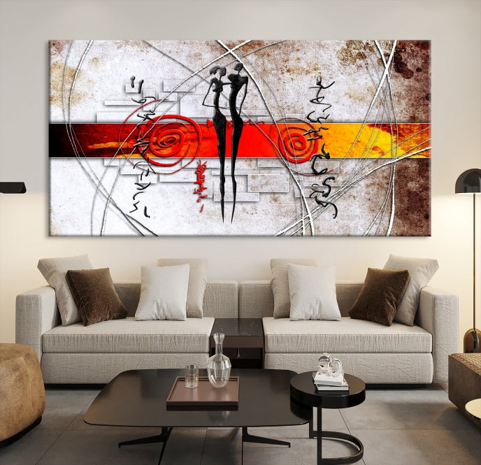 Large Abstract African Painting on Giclee Canvas Wall Art Print