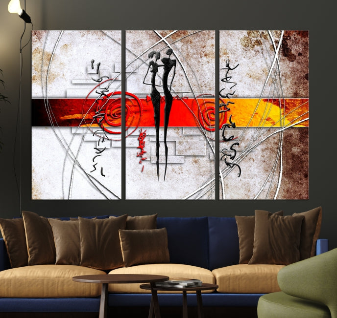 Large Abstract African Painting on Giclee Canvas Wall Art Print