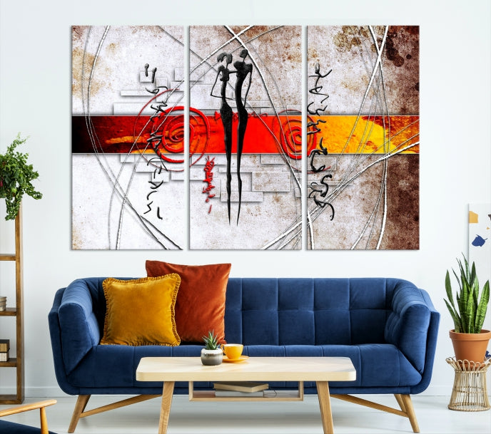 Large Abstract African Painting on Giclee Canvas Wall Art Print