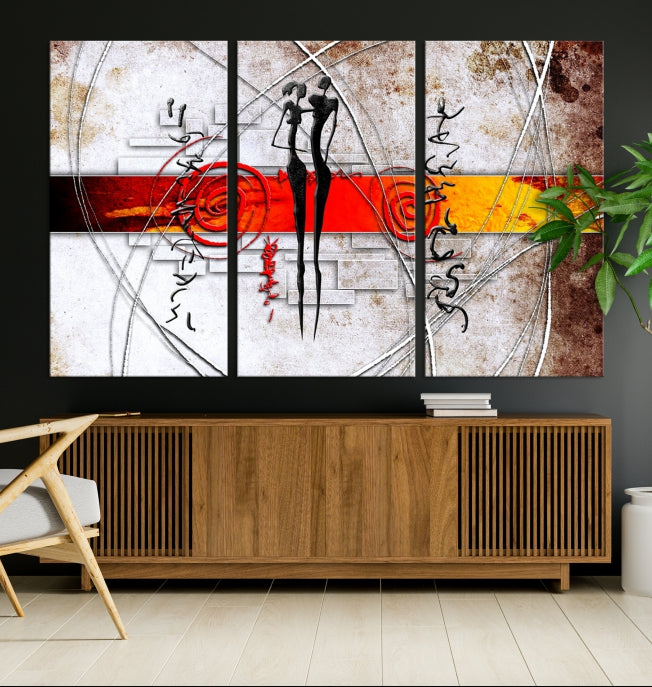 Large Abstract African Painting on Giclee Canvas Wall Art Print