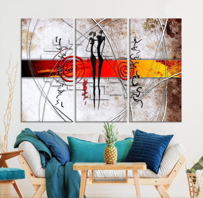 Large Abstract African Painting on Giclee Canvas Wall Art Print