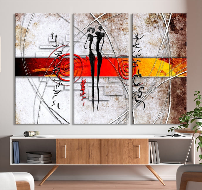 Large Abstract African Painting on Giclee Canvas Wall Art Print