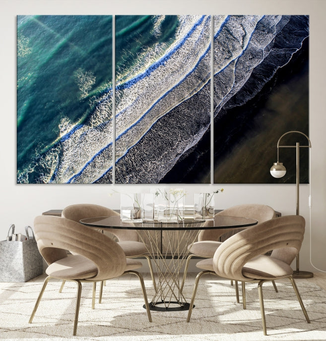 Large Aerial Seashore Ocean Wall Art Canvas Print