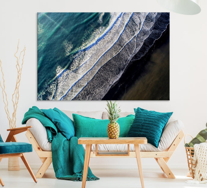 Large Aerial Seashore Ocean Wall Art Canvas Print