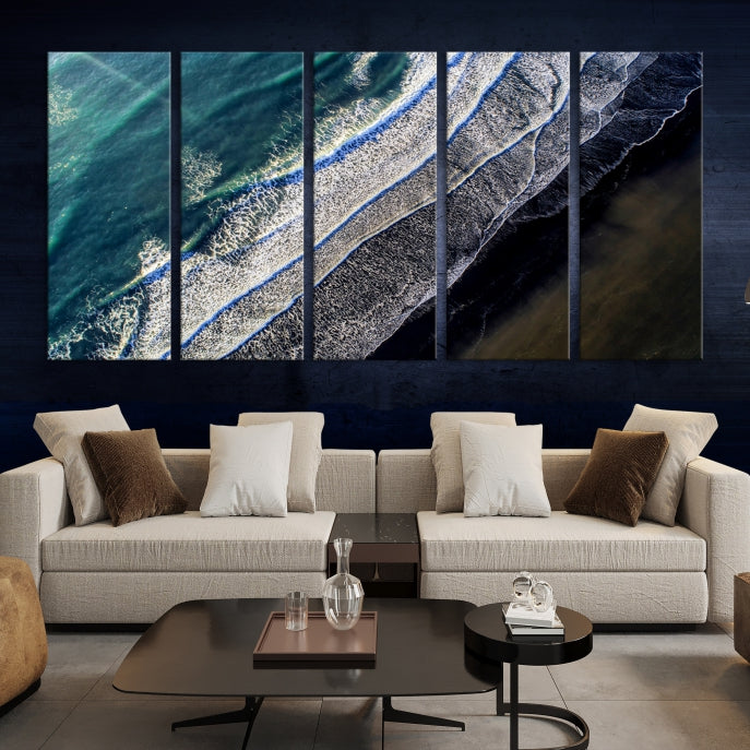 Large Aerial Seashore Ocean Wall Art Canvas Print