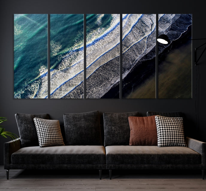 Large Aerial Seashore Ocean Wall Art Canvas Print